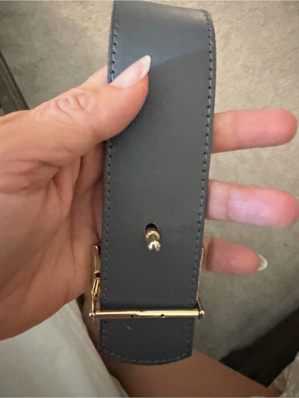 Tory Burch Black Leather Belt with Gold Double-T Logo Buckle - Picture 3 of 3